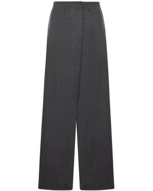 Niccolò Pasqualetti Asymmetric Wool Pants - Gray
