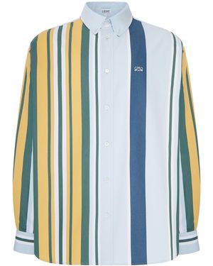 Loewe Camicia in twill di cotone a righe di peso medio - Blu