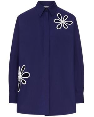 Fendi Poplin Shirt With Cut-Out Details - Blue