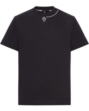 Moncler T-shirt in jersey di cotone pettinato pesante - Nero