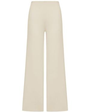 Max Mara Pure Crepe Knit Trousers - White