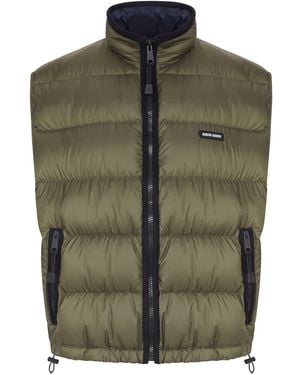 Miu Miu Light Pongé Padded Vest - Green