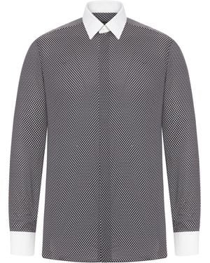 Tom Ford Cotton Printed Diamond Classic Fit Shirt - Blue