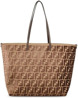 Fendi Large Velvet Roll Bag - Brown