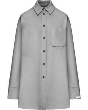 Sportmax Oversized Riber Wool Shirt - Gray
