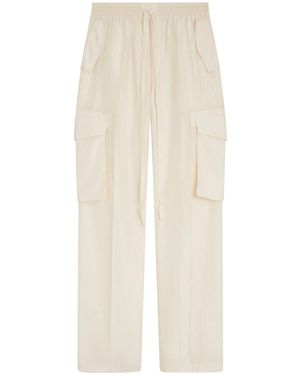 Phoebe Philo Silk Cargo Pants - White