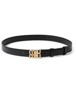 Miu Miu City Leather Belt - Black