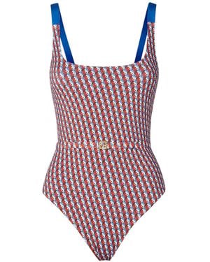 Fendi And Ff Lycra Inner Swimsuit - Red