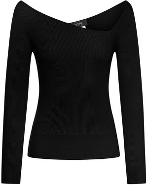 Nome Maglia con scollo ampio asimmetrico - Nero