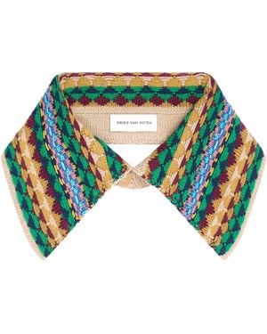 Dries Van Noten Jacquard Wool Collar - Blue