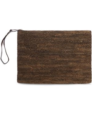 IBELIV Ampy Raffia Clutch - Brown