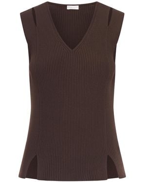 Roberto Collina Sleeveless Top - Brown