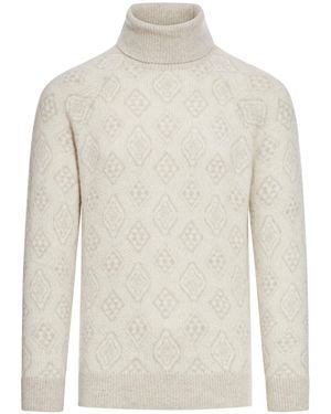 Brunello Cucinelli Jumper With Inlays - White