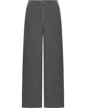 Transit Wide Leg Linen Pants - Gray
