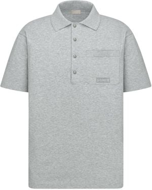 Dior Icons Cotton Polo Shirt - Gray
