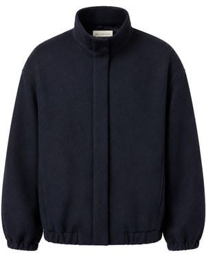 Dries Van Noten Giubbotto bomber in panno con collo alto - Blu