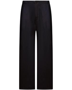 Transit Pantaloni wide leg in misto lino - Nero