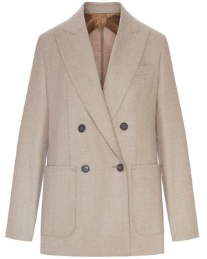 Max Mara Blazer in foulÉ di cachemire - Neutro
