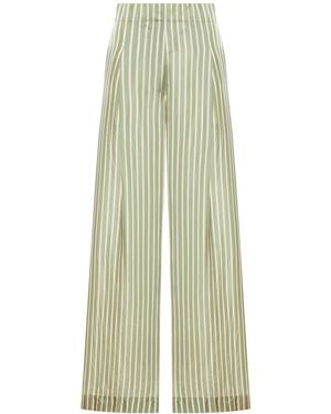 Dries Van Noten Wide-Leg Cupro Pants With A Wrinkled Effect - Green