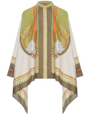 La DoubleJ Silk Scarf Shirt With Placed Print - Metallic