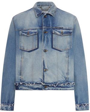Maison Margiela Cotton Denim Caban - Blue