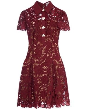 Self-Portrait Lace Mini Dress - Red