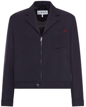 Loewe Wool Zip-Up Jacket - Blue