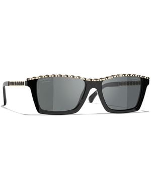 CHANEL Sunglass Rectangle Sunglasses CH5548Q - Schwarz