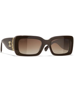 CHANEL Sunglass Ch5534a Rectangle Sunglasses Ch5534a - Black