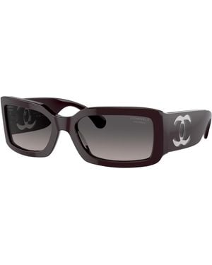 Chanel Sunglass Rectangle Sunglasses Ch5526 - Black