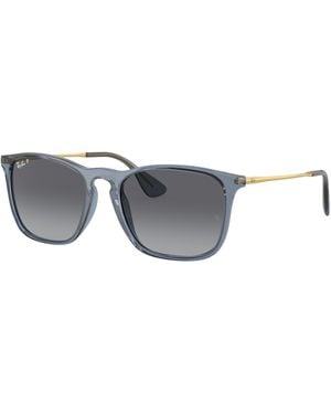 Ray-Ban Chris Zonnebrillen Goud Montuur Grijs Glazen Gepolariseerd 54-18 - Zwart