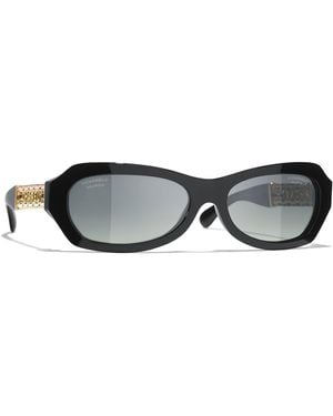CHANEL Sunglass Rectangle Sunglasses CH5537Q - Schwarz