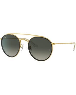 Ray-Ban Sunglass Round Double Bridge - Schwarz