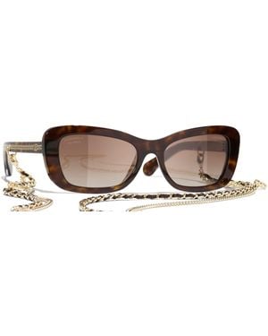 CHANEL Femme Sunglass Rectangle Sunglasses Ch5553 - Noir