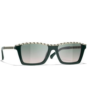 CHANEL Sunglass Rectangle Sunglasses Ch5548q - Black