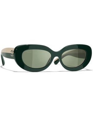 CHANEL Sunglass Oval Sunglasses Ch5562b Ch5562b - Green