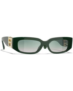 CHANEL Sunglass Rectangle Sunglasses Ch5544 - Black