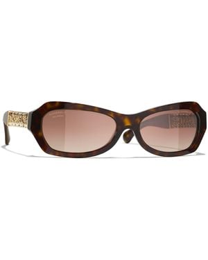 CHANEL Sunglass Oval Sunglasses CH5537Q - Schwarz