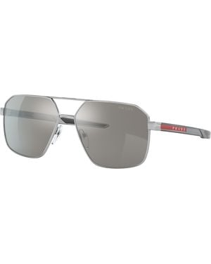 Prada Linea Rossa Man Ps 01ts - Frame Color: Black, Lens Color: Silver, Size 56-/19/140