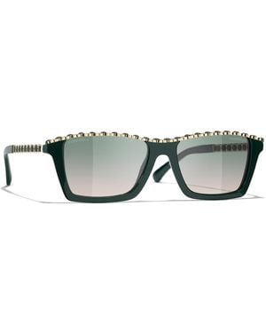 CHANEL Sunglass Rectangle Sunglasses CH5548Q - Schwarz