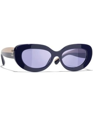 CHANEL Sunglass Oval Sunglasses Ch5562b Ch5562b - Black