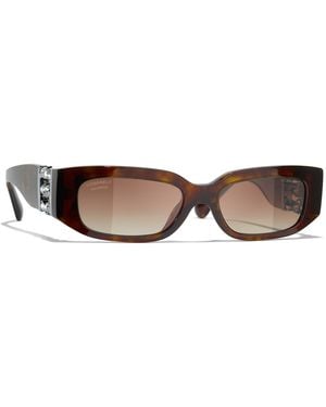CHANEL Sunglass Rectangle Sunglasses Ch5544 - Black