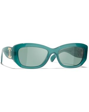 CHANEL Sunglass Rectangle Sunglasses Ch5493 - Green