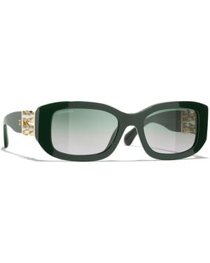 CHANEL Sunglass Rectangle Sunglasses Ch5542 - Black