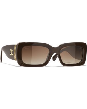 CHANEL Sunglass Ch5534a Rectangle Sunglasses Ch5534a - Black