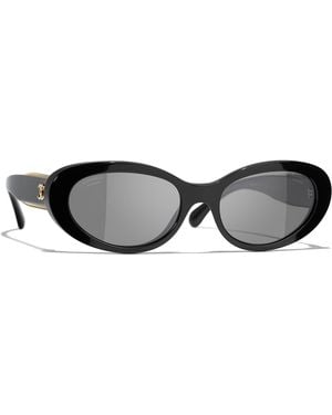 CHANEL Sunglass Oval Sunglasses Ch5515 - Black
