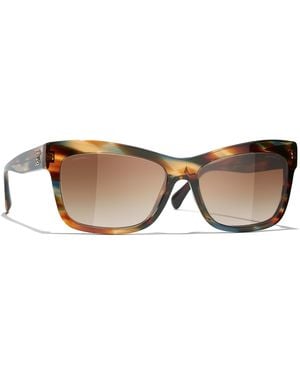 CHANEL Sunglass Rectangle Sunglasses Ch5496b - Black