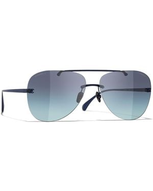 CHANEL Sunglass Pilot Sunglasses Ch4285t - Black