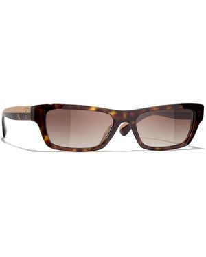 CHANEL Sunglass Rectangle Sunglasses Ch5564b Ch5564b - Black