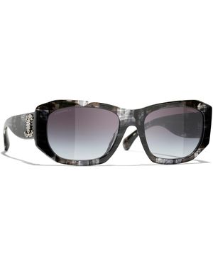 CHANEL Sunglass Rectangle Sunglasses Ch5554 - Black